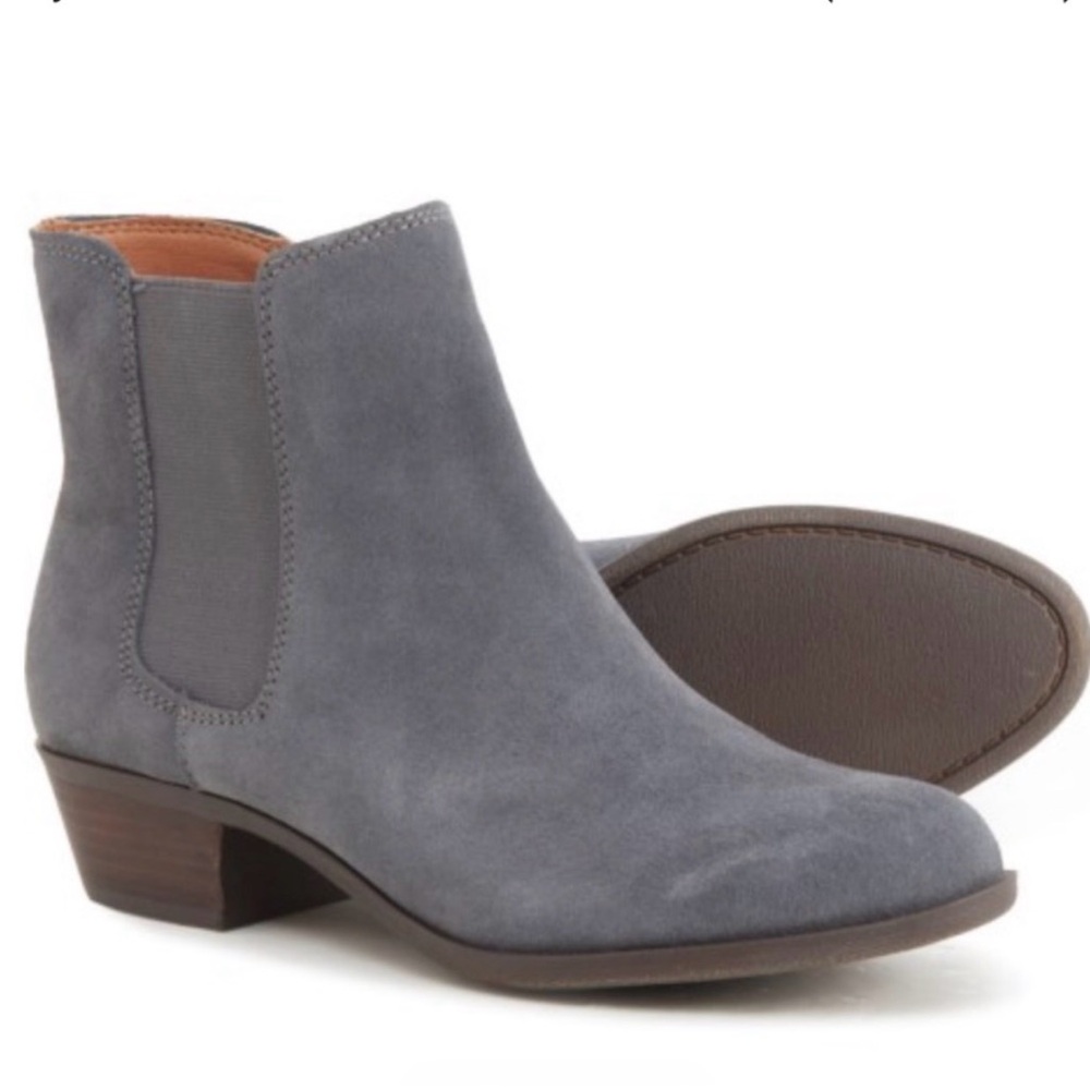 Lucky Brand Byslea Denim Blue Suede Chelsea Bootie Size 9.5